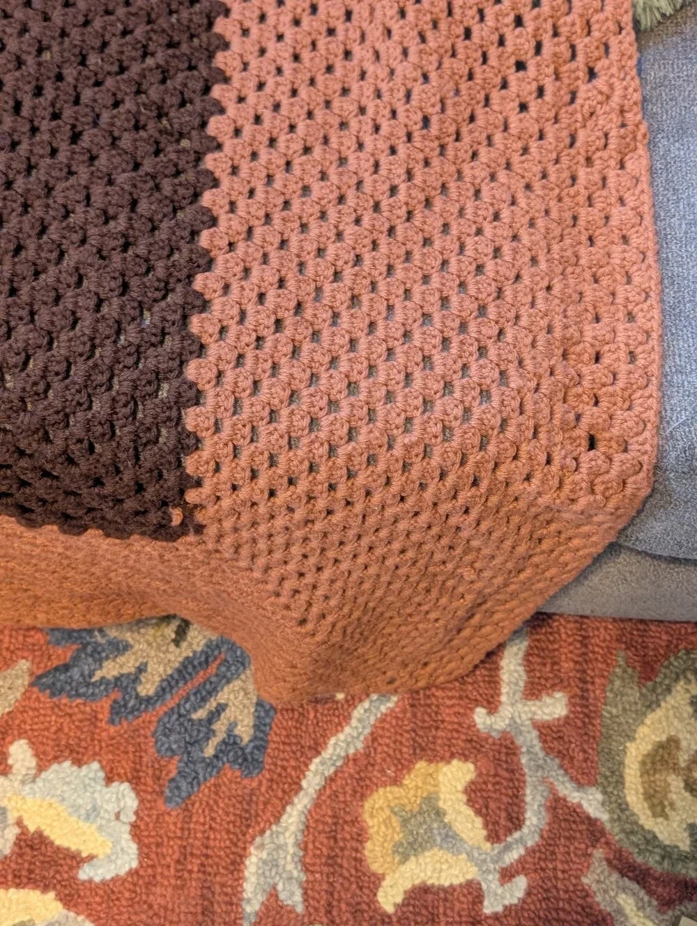Handmade Crochet Granny‎ Square Afghan Throw Blanket Boho Cottagecore 66
